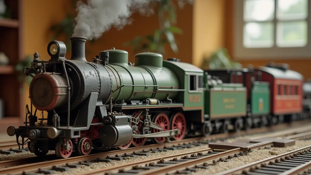 Vintage model train setup with transformer