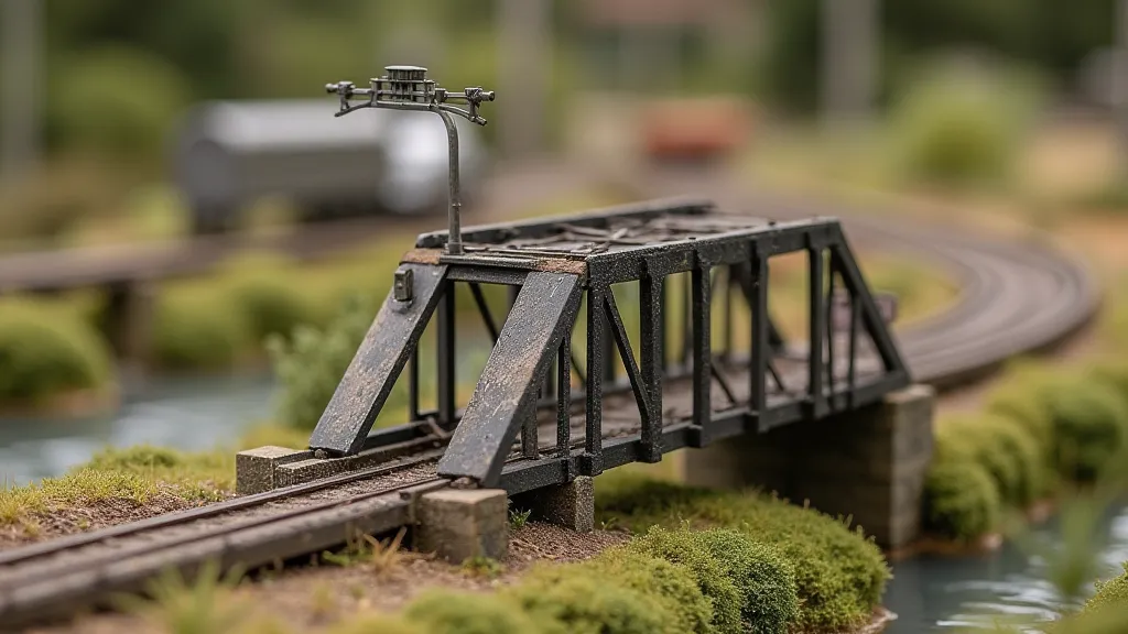 Completed miniature railroad bridge