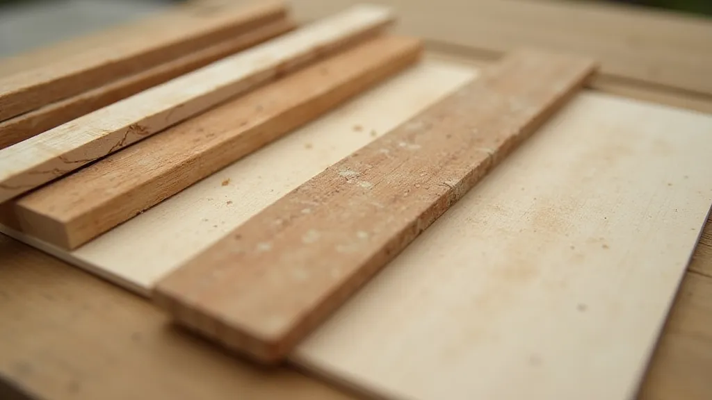 Various wood pieces for bridge construction