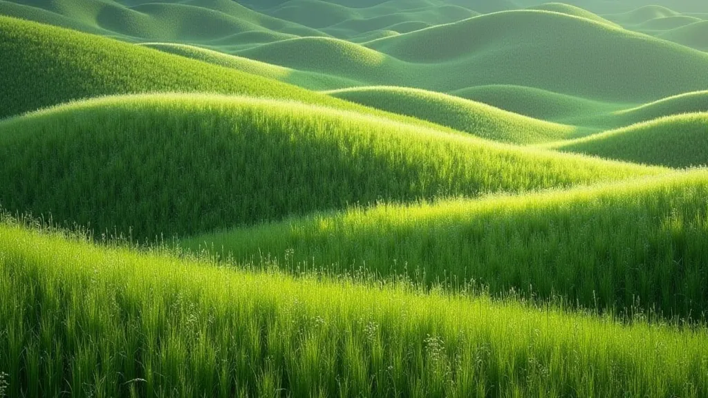 Rolling hills covered in green grasses