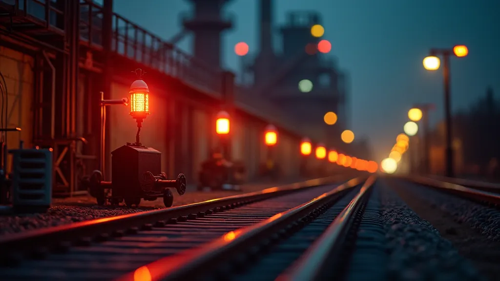 Industrial Scene with Warning Lights
