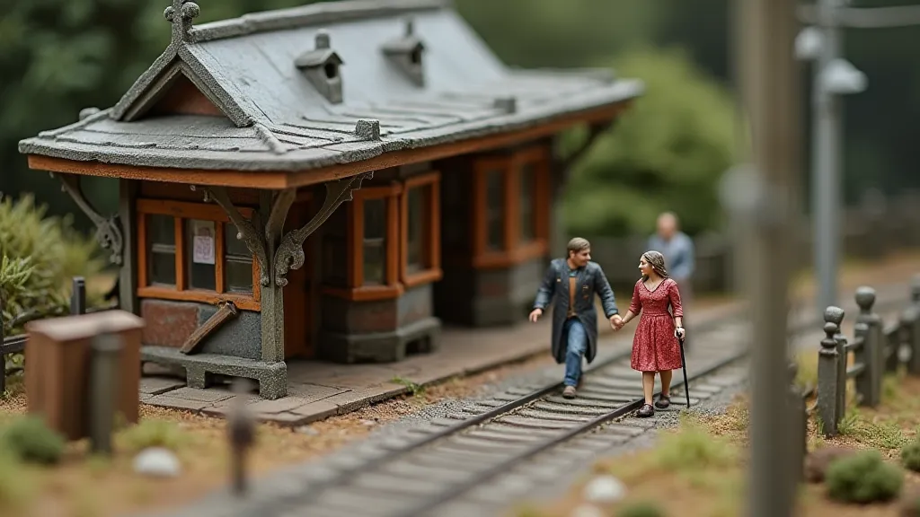 N scale train station