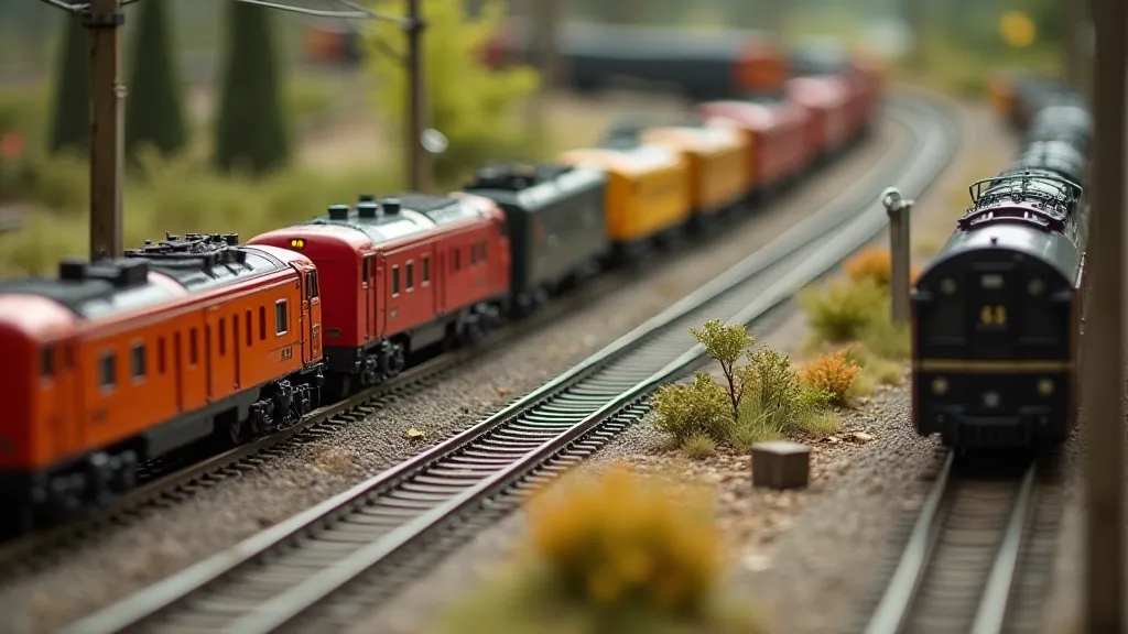Model railroad track with a wiring box
