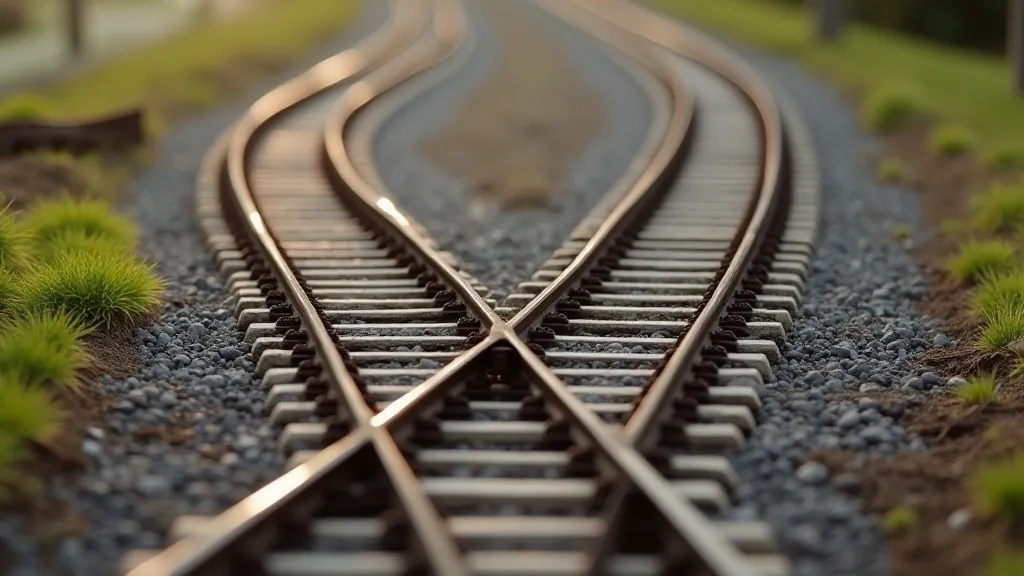 Close-up view of S-curve trackwork showing perfect alignment