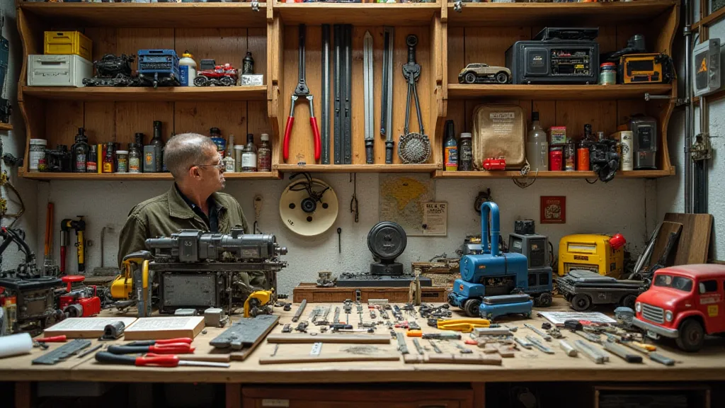 Model Railroad Tools and Materials on a Workbench